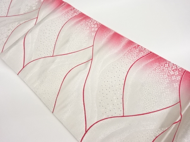 山並に小花模様織出し袋帯